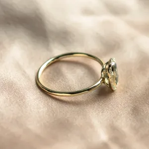 Diamond halo teal sapphire engagement ring ZARITA Thumbnail