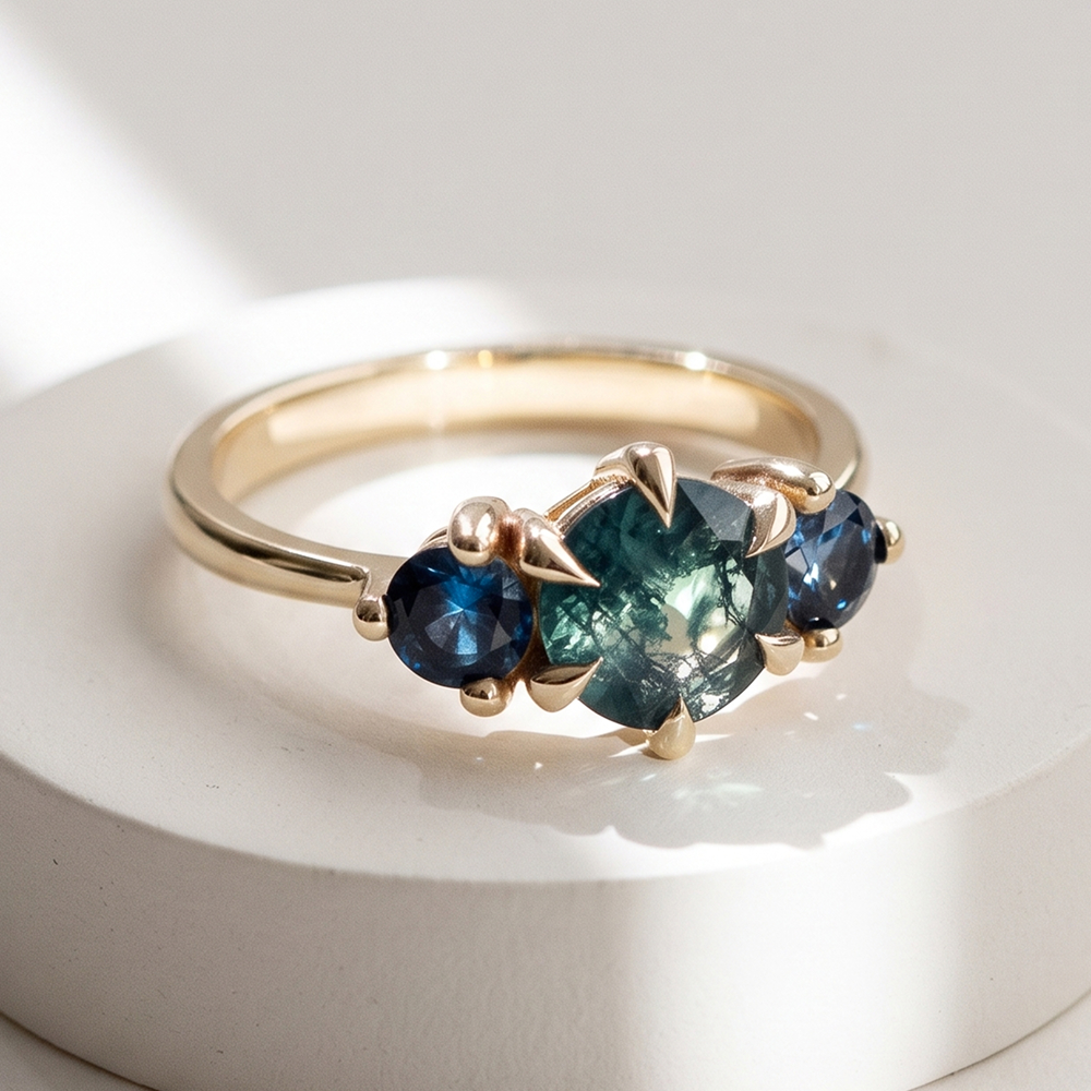 Moss agate jewellery