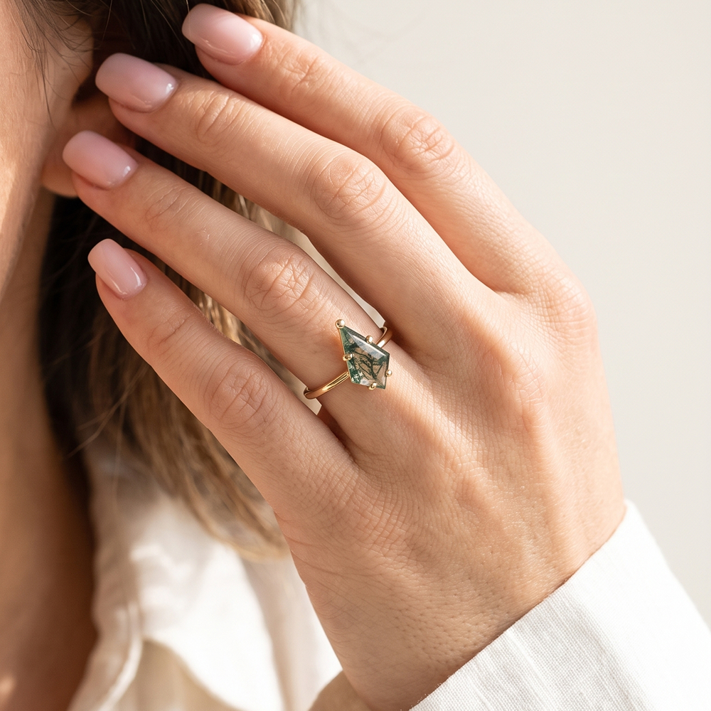 Moss agate jewellery