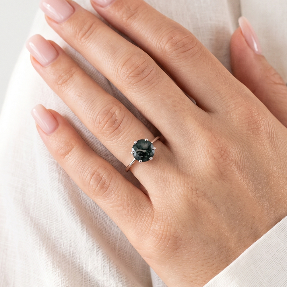 Moss agate jewellery