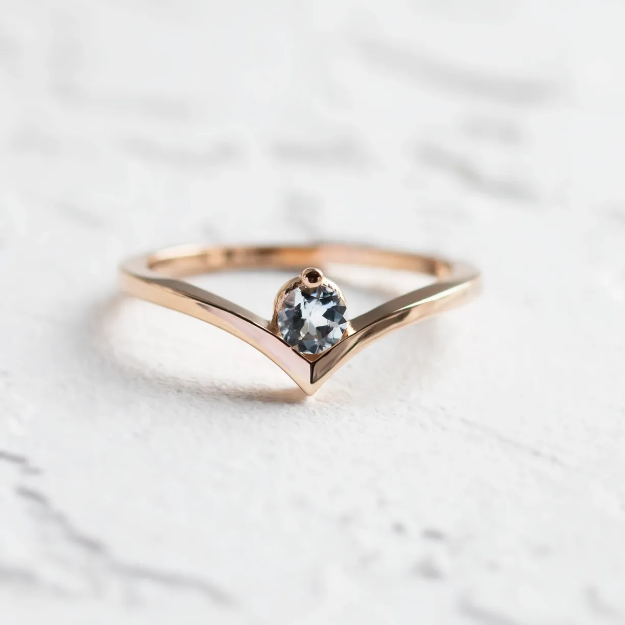 Gold aquamarine ring.