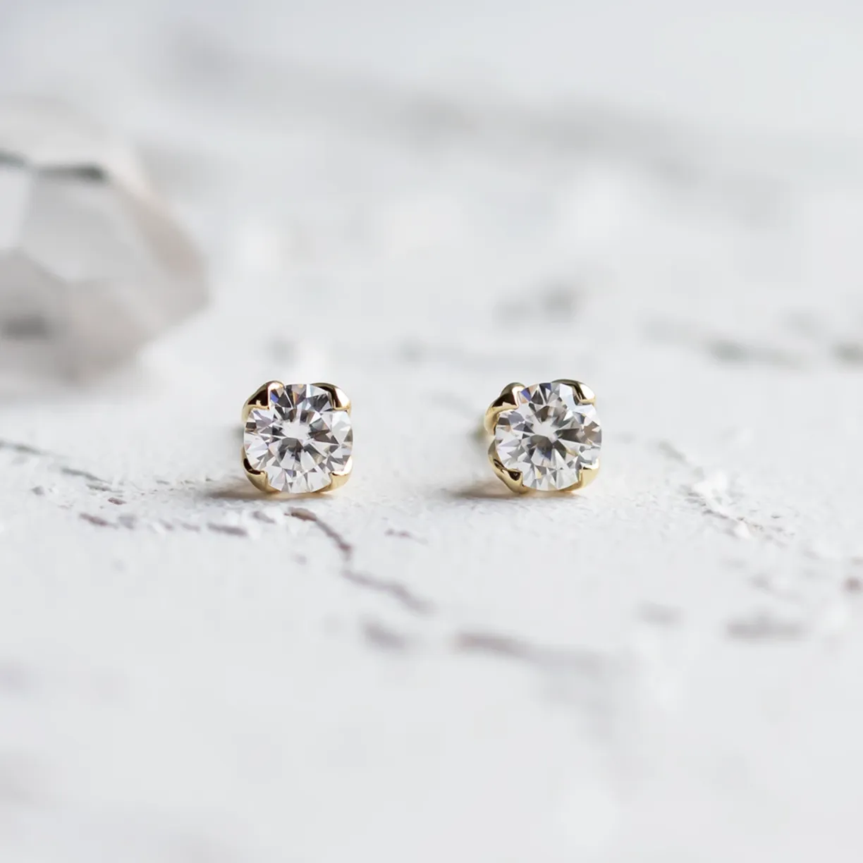 Minimalist moissanite earrings.