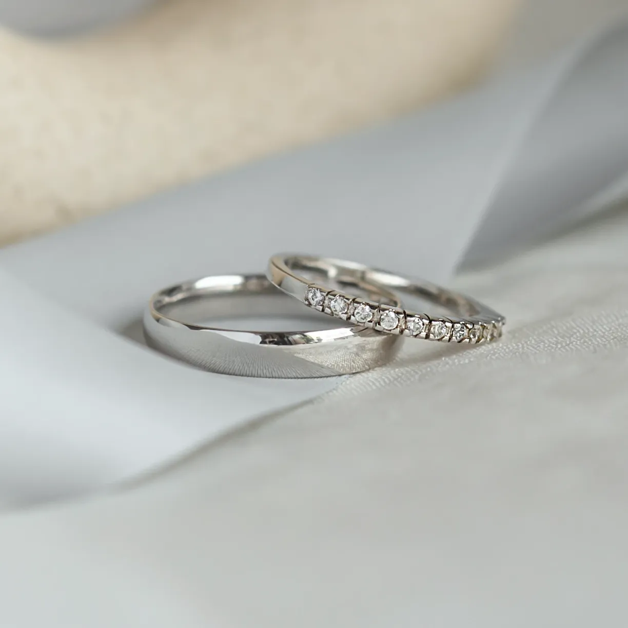 Diamond wedding rings.