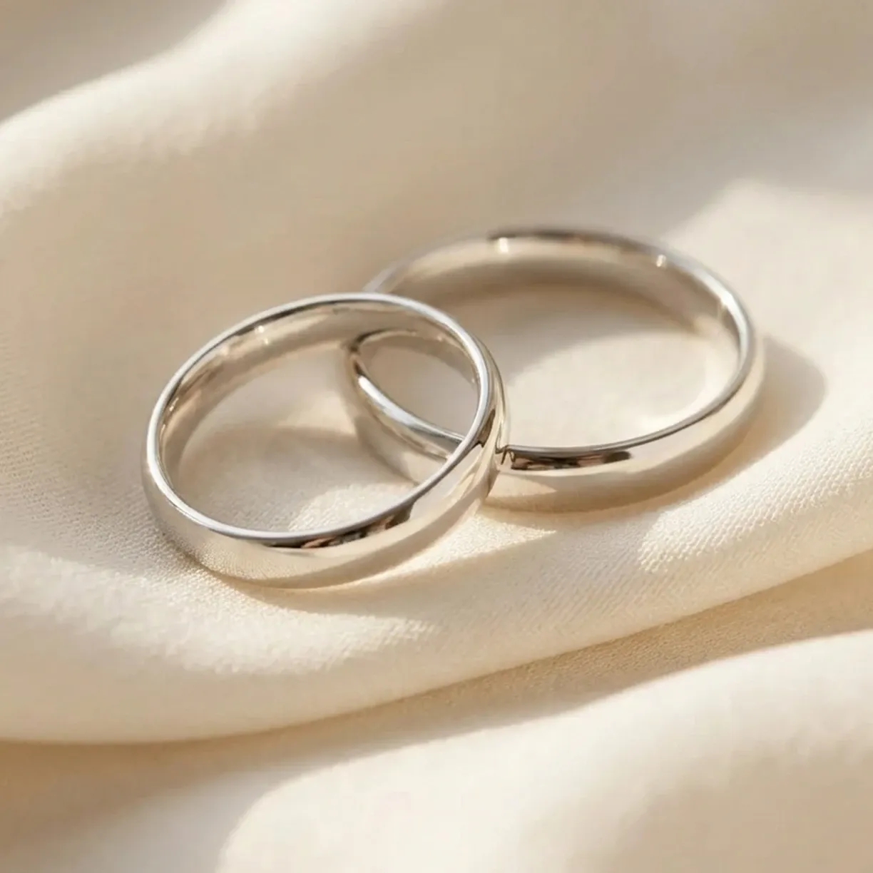 Solid wedding rings made of yellow gold.