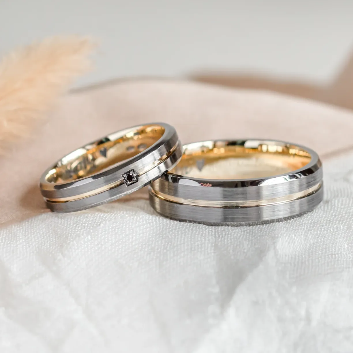 black wedding ring.