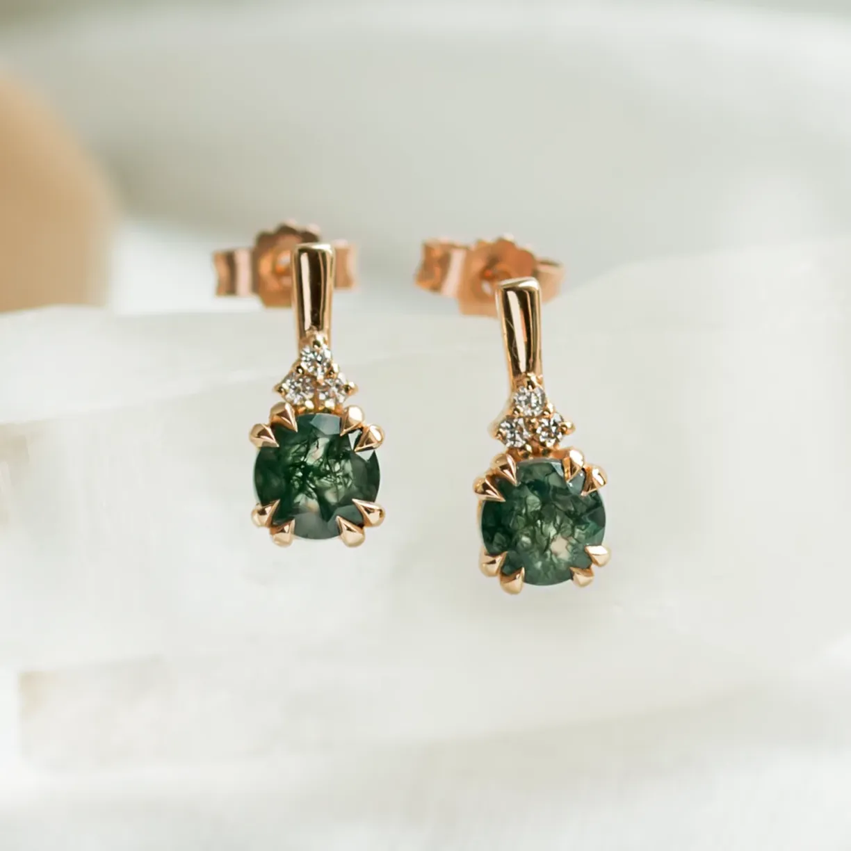 moss agate statement ring