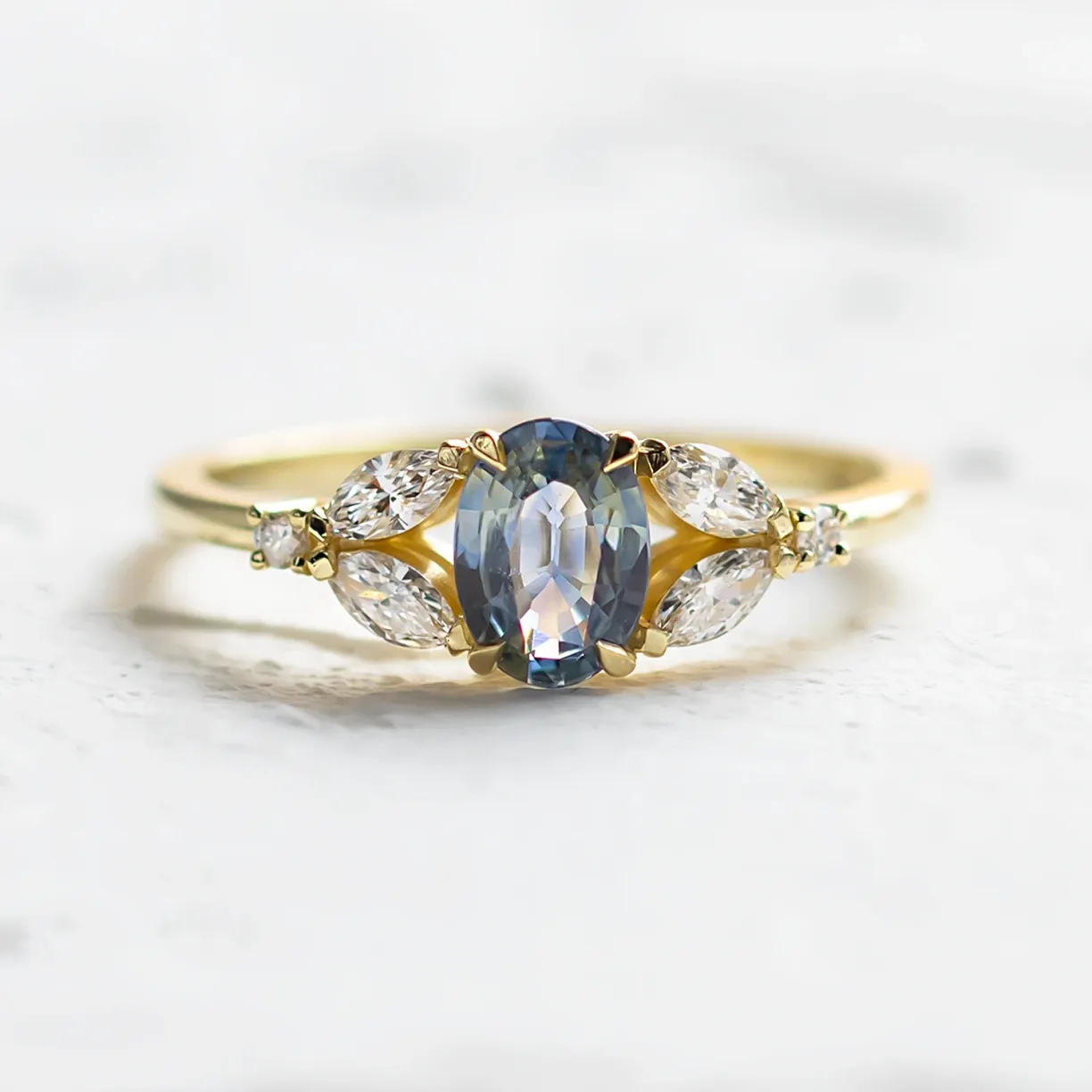 sapphire ring with diamonds