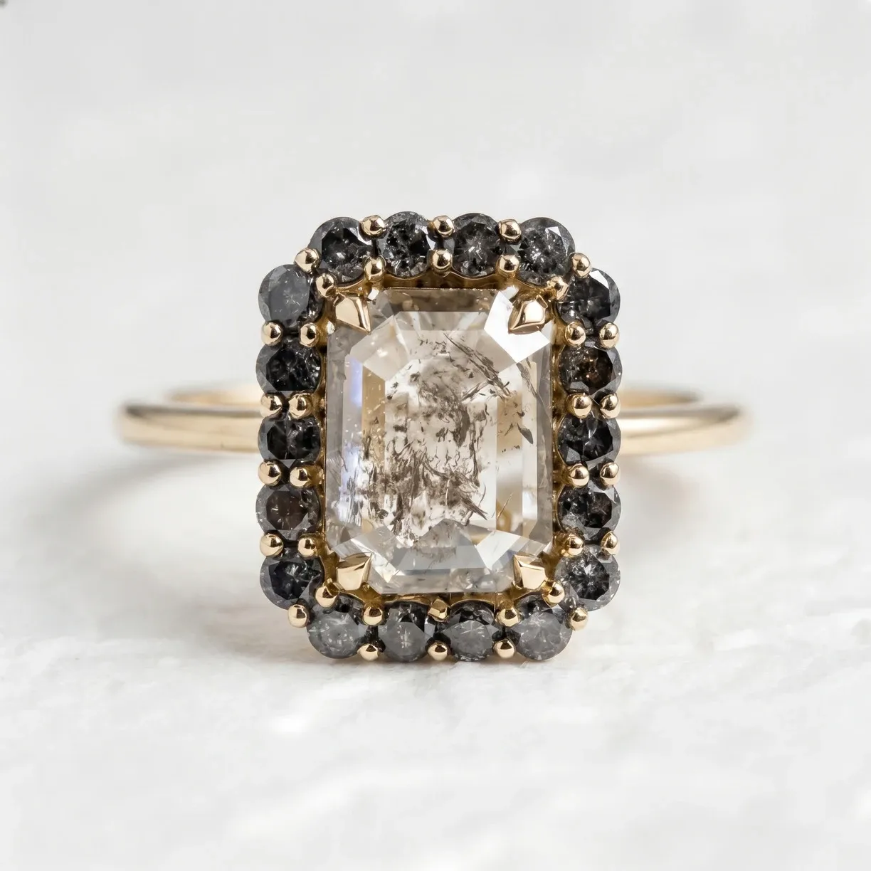 salt and pepper diamond ring