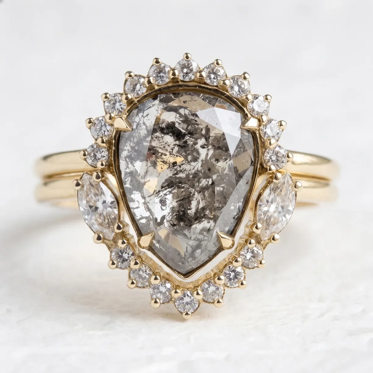 rings with salt and pepper diamonds