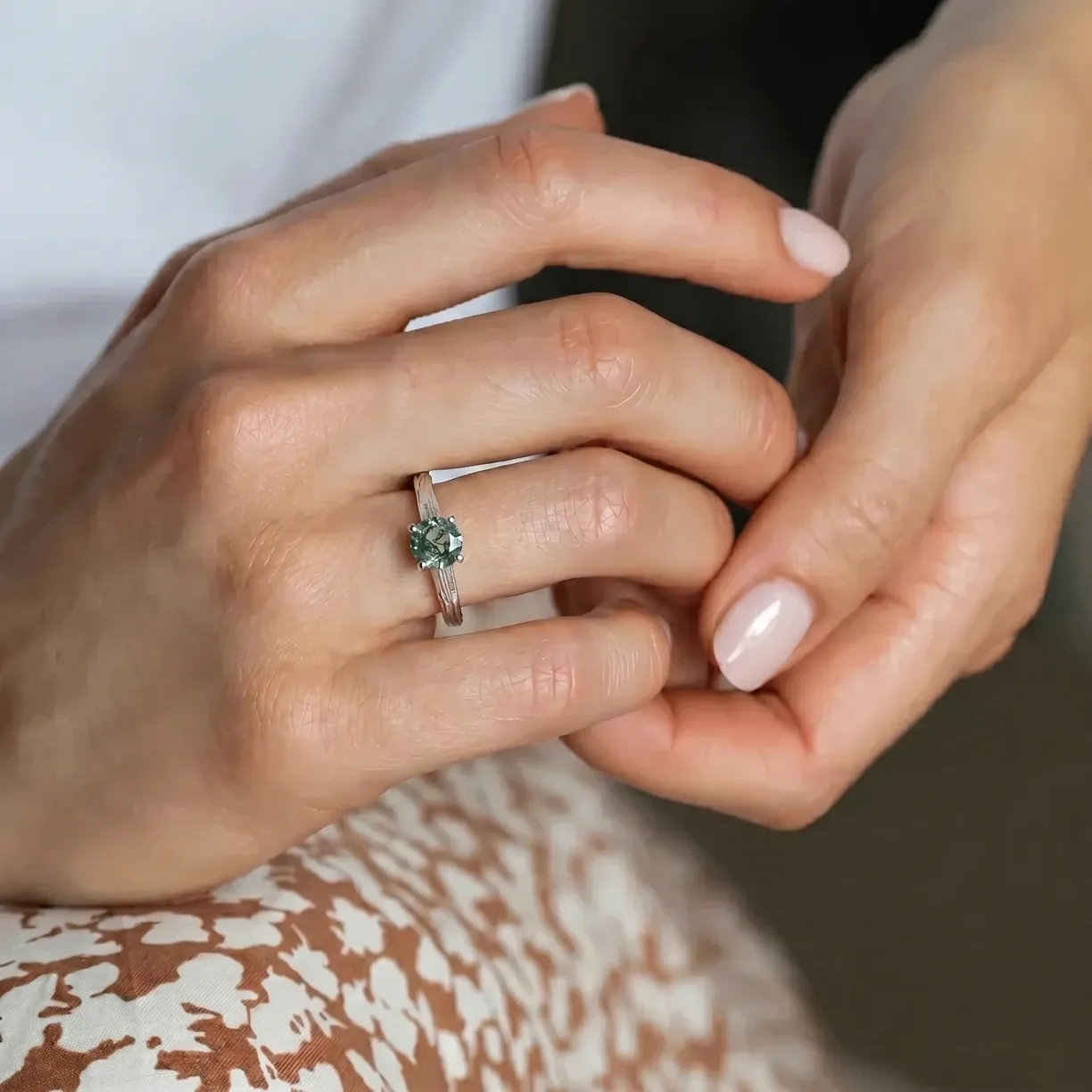 Ring with Moss Agate