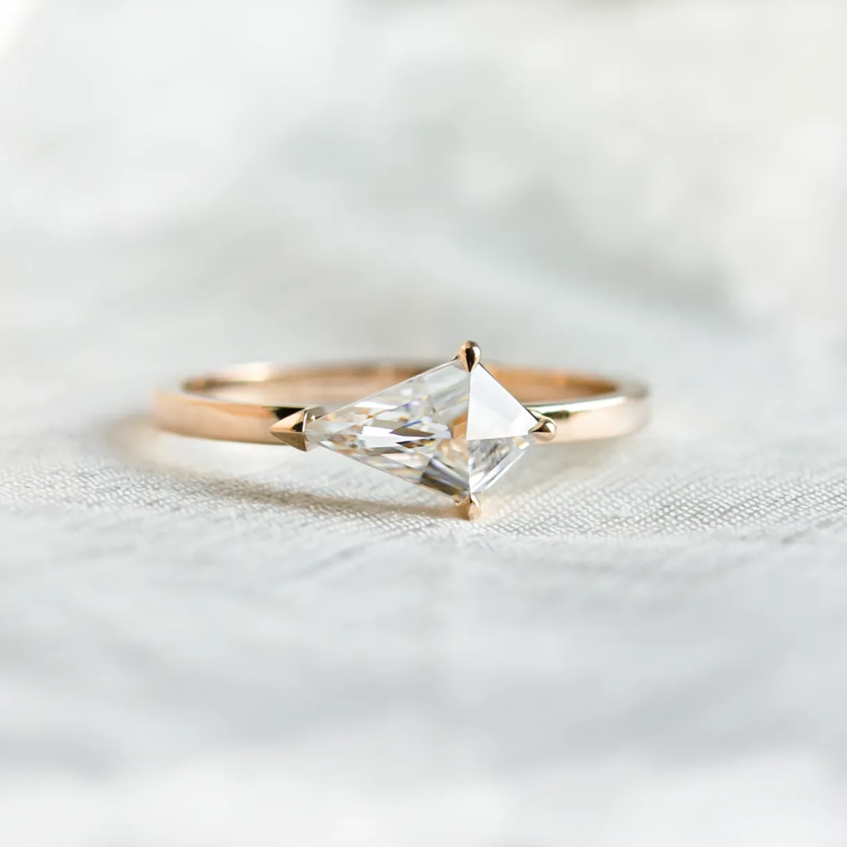 ring with kite moissanite
