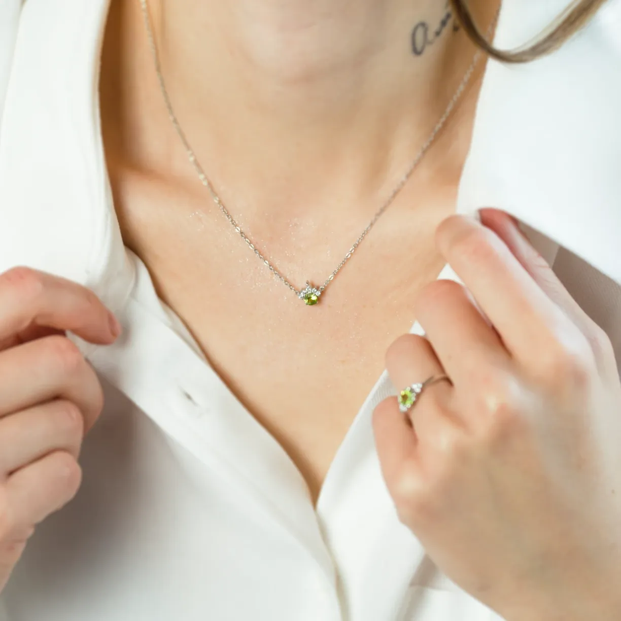 Green peridot jewellery