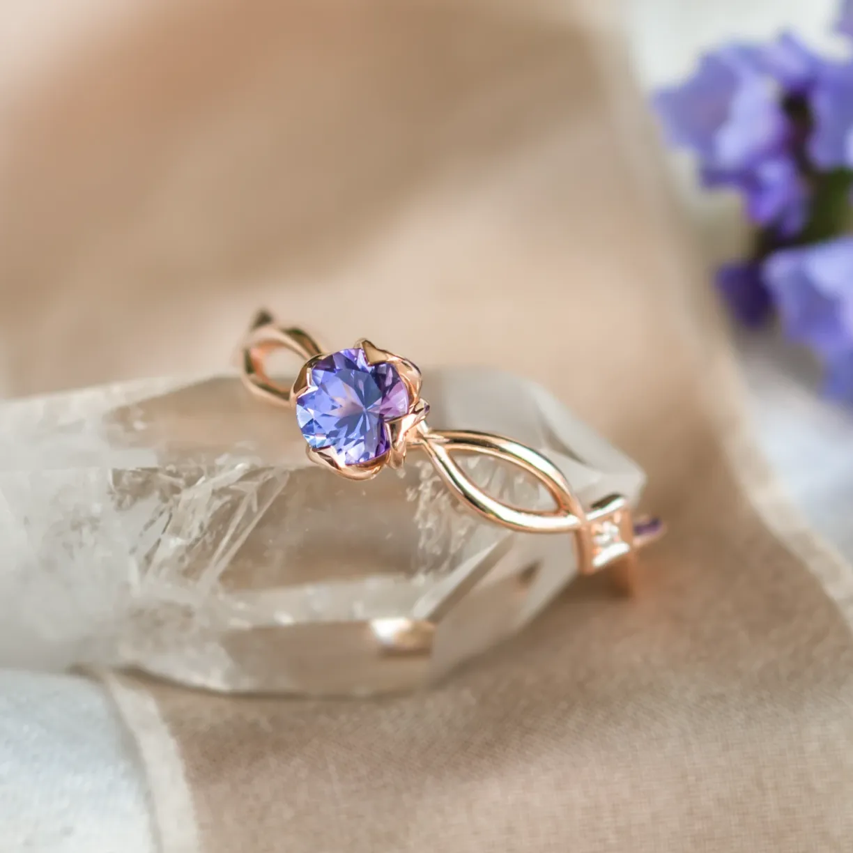 Tanzanite gold ring