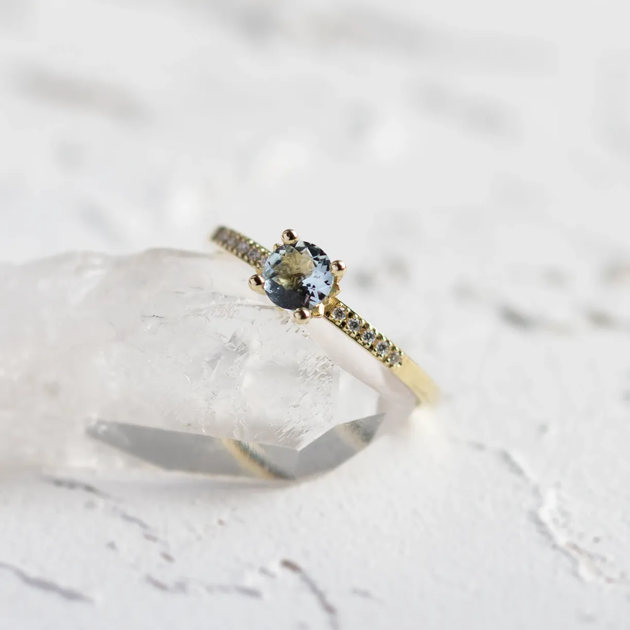 ring with aquamarine
