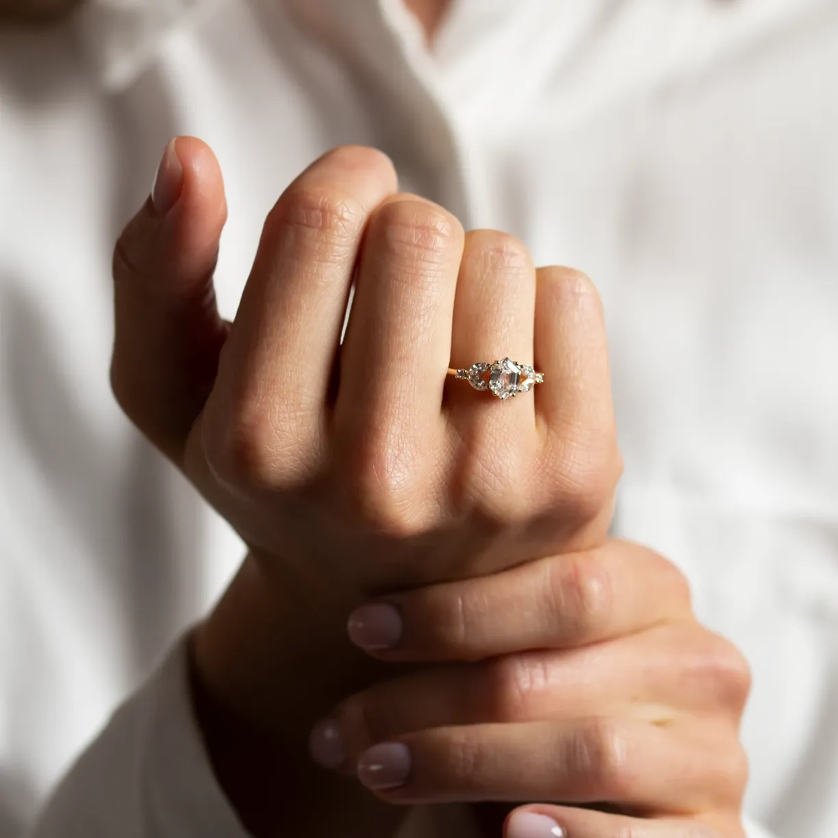 lab-grown diamond engagement ring