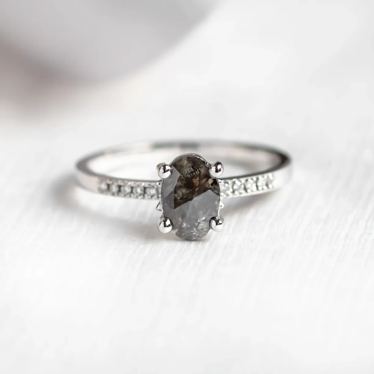 ring with salt and pepper diamond