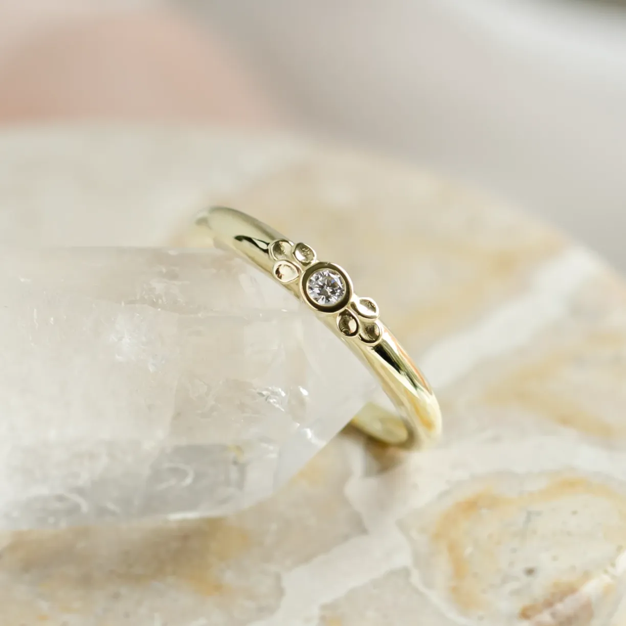 Engagement ring with a diamond