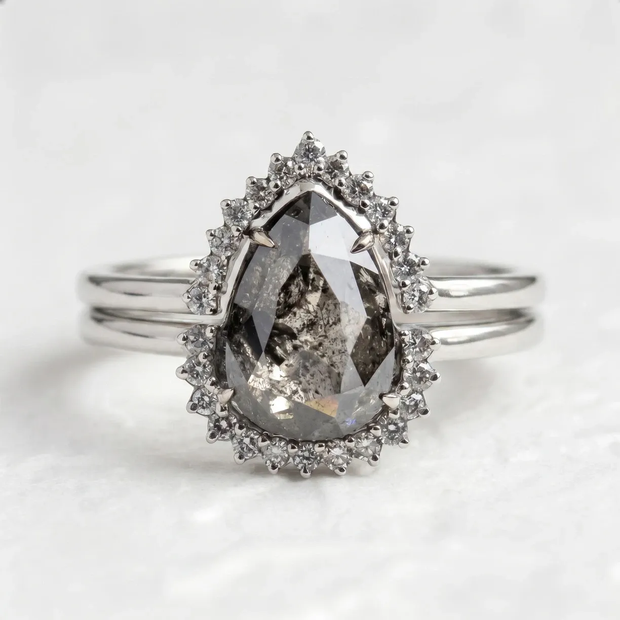 Engagement and wedding ring