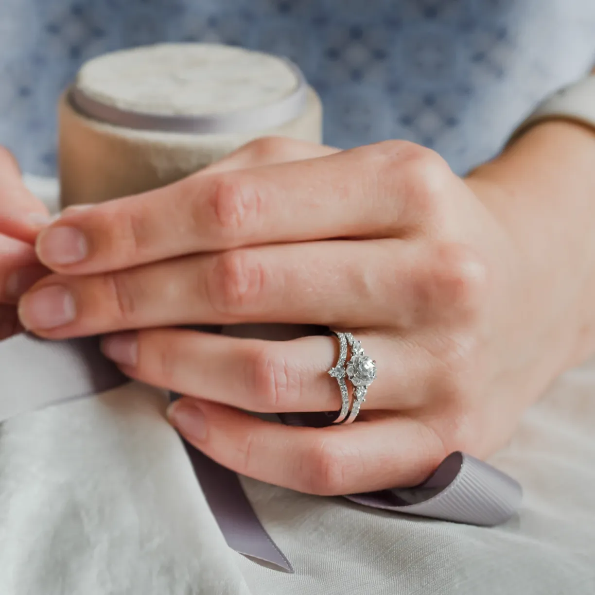 Engagement and wedding ring