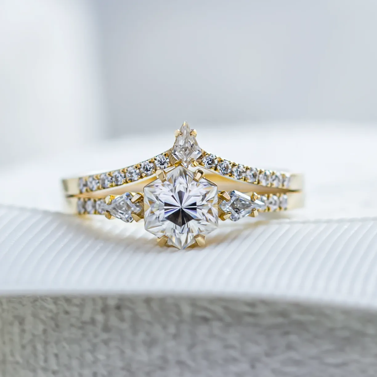Engagement and wedding ring