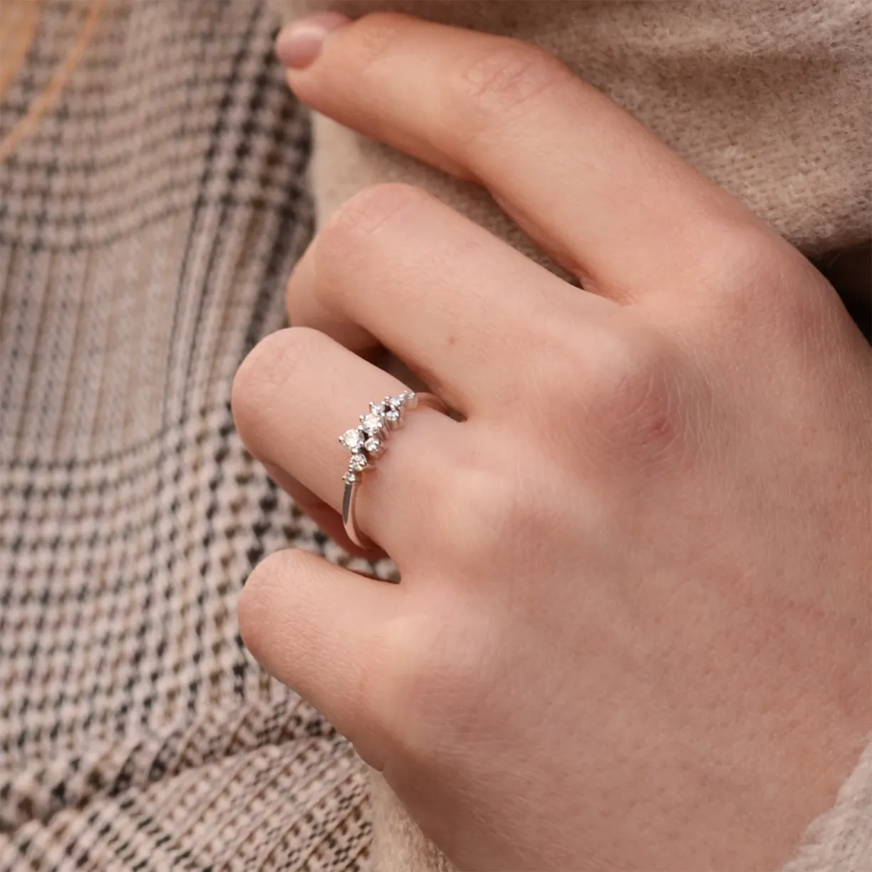 ring with lab created diamonds