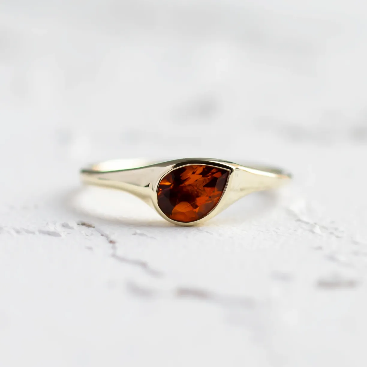 engagement ring with natural citrine