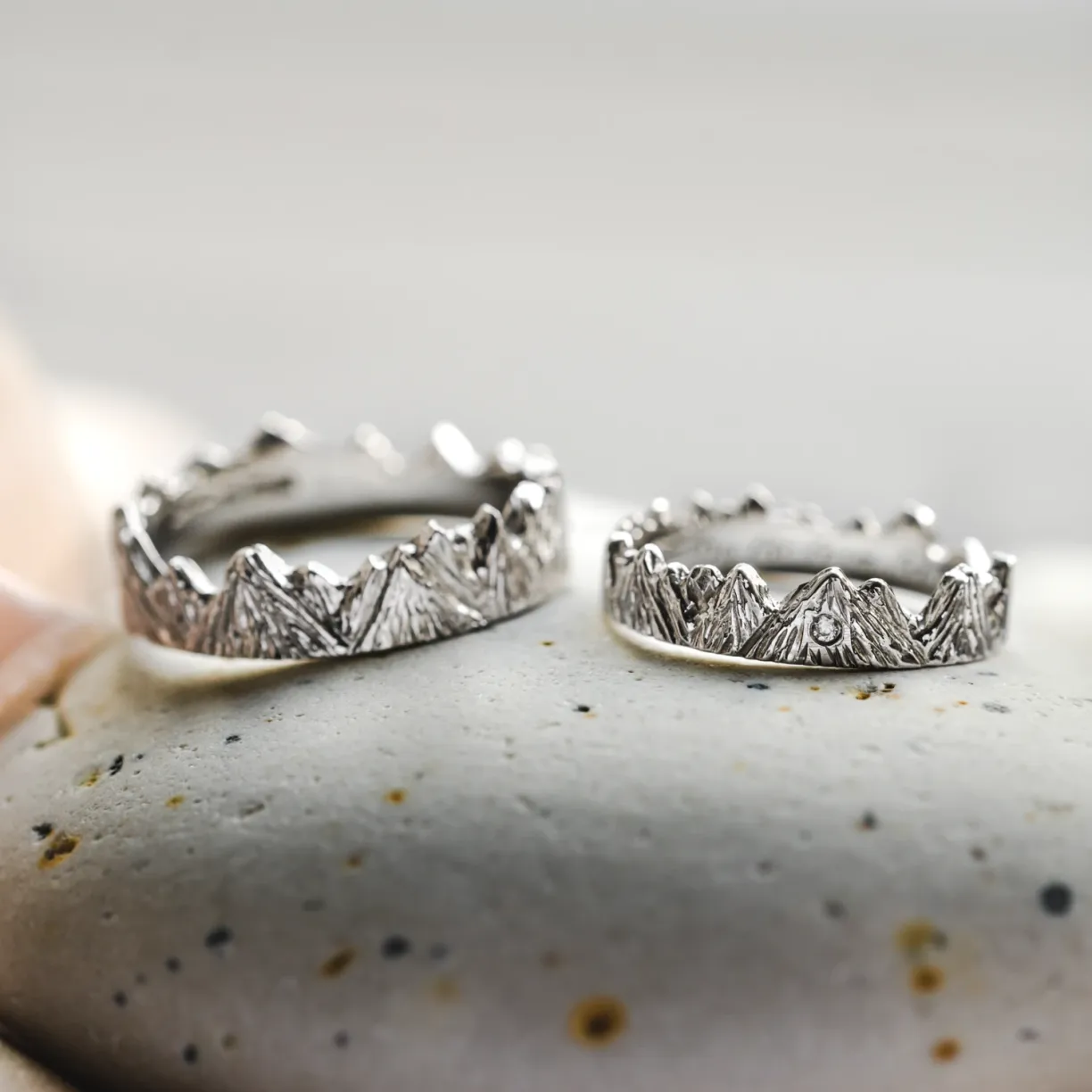 mountain-inspired wedding rings