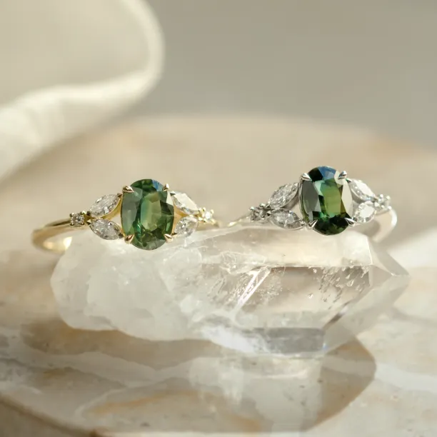 Christmas jewelry with colored gemstones